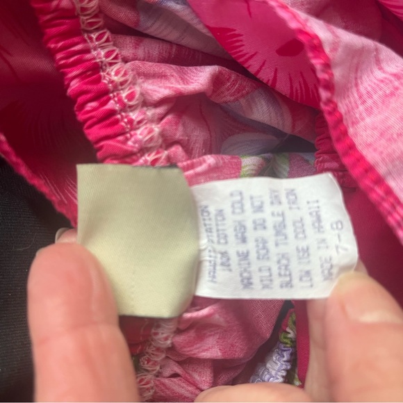 Hawaii Station Made in Hawaii Cotton Sun Dress Girls 7-8 Pink Floral - Picture 4 of 5